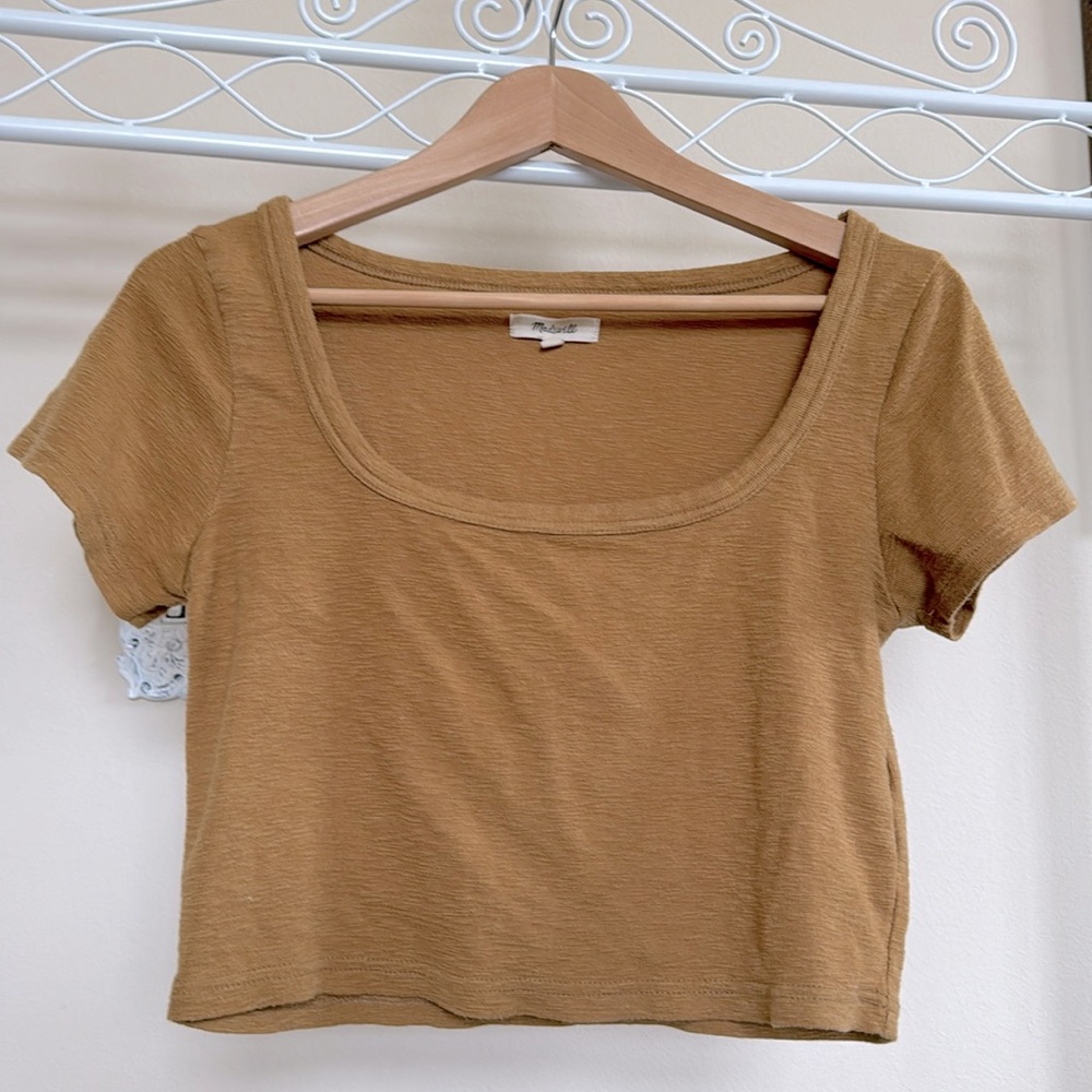 EUC Madewell mustard orange cropped t shirt